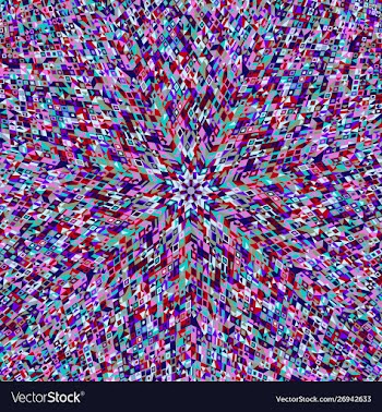Colorful dynamic circular tiled mosaic pattern vector image