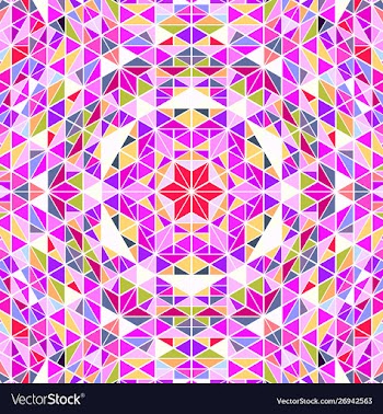 Colorful dynamic geometrical radial mosaic vector image
