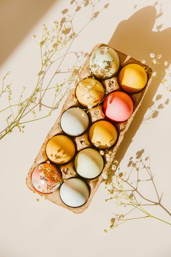Colorful Easter Eggs in Carton