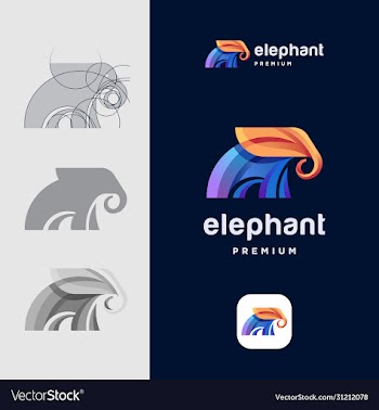 colorful elephant logo template