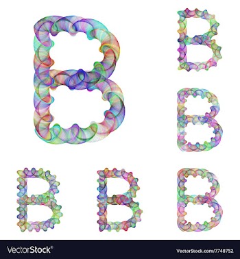 Colorful ellipse fractal font - letter B vector image