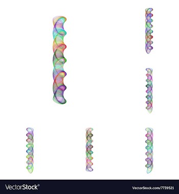 Colorful ellipse fractal font - letter I vector image