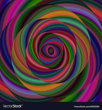 Colorful ellipse fractal spiral design background vector image