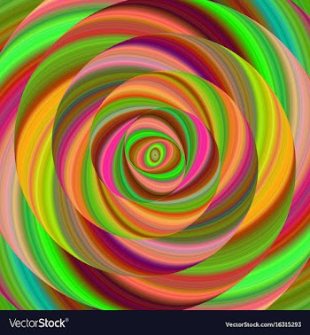 Colorful ellipse fractal spiral design background vector image