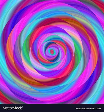 Colorful ellipse fractal spiral design background vector image