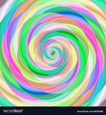Colorful ellipse fractal spiral design background vector image