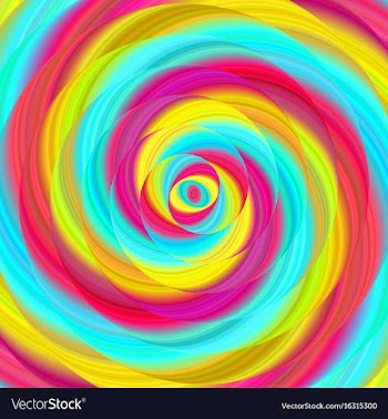 Colorful ellipse fractal spiral design background vector image