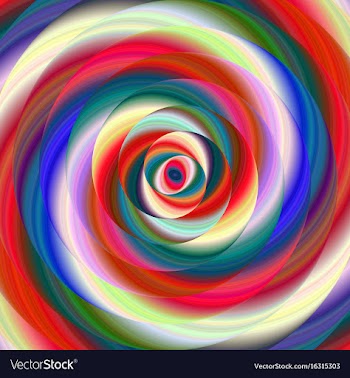 Colorful ellipse fractal spiral design background vector image