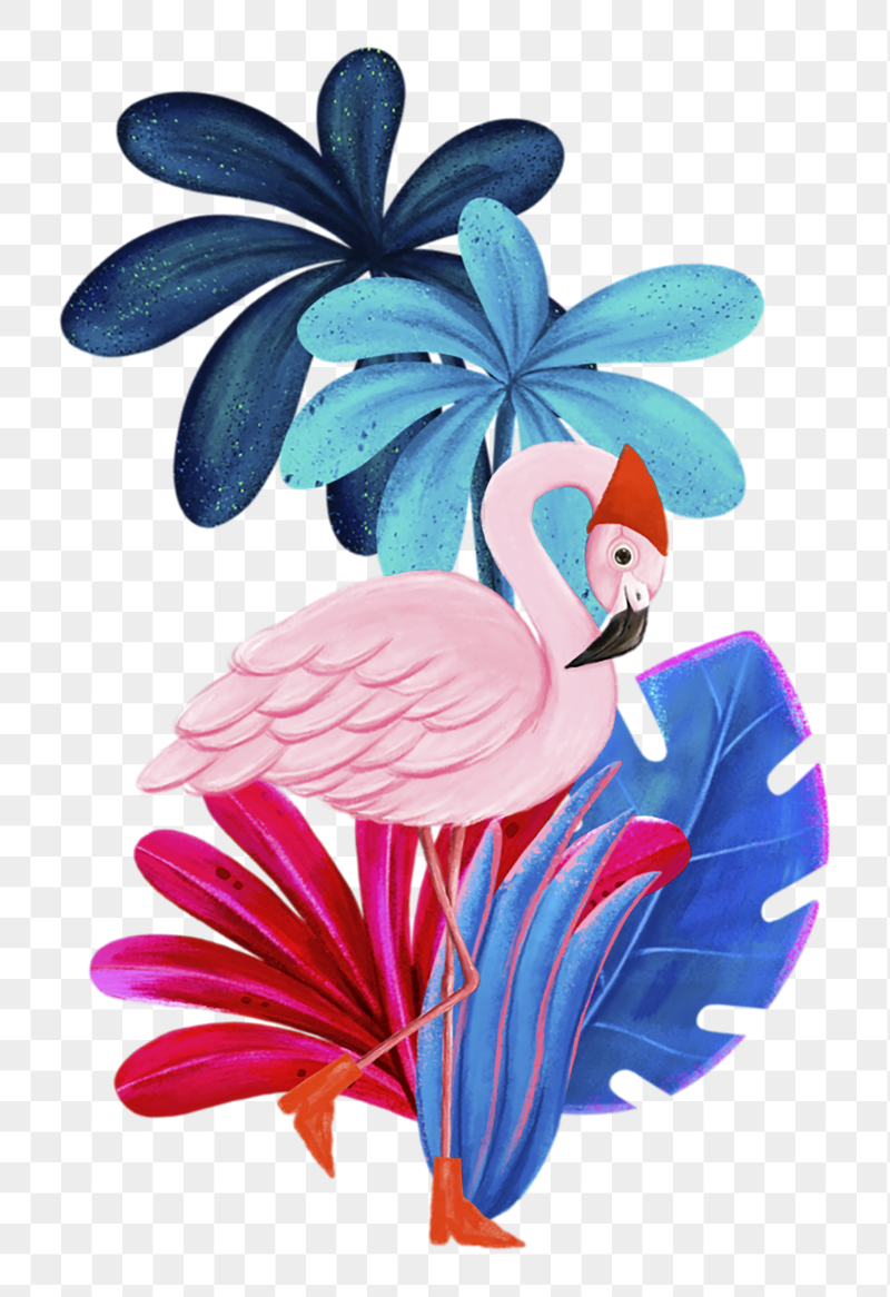 Colorful flamingo png sticker, cute | Free PNG Illustration - rawpixel
