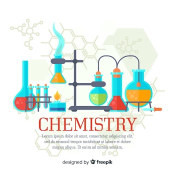 Colorful flat chemistry background Free Vector