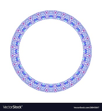 Colorful floral border - circular abstract design vector image