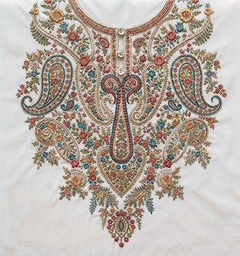 Colorful Floral Embroidery Design
