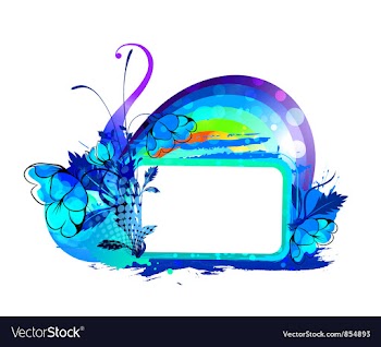 Colorful floral frame vector image