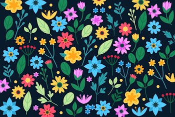 Colorful floral print background Free Vector