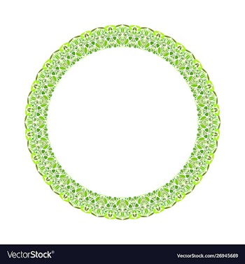 Colorful floral round border - circular abstract vector image