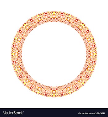 Colorful floral round wreath - abstract circular vector image