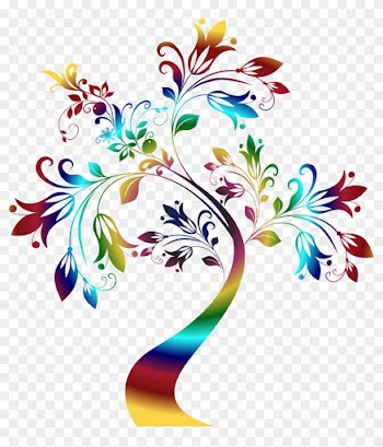 Colorful Floral Tree 3 Variation 2 - Black And White Clipart Images Of Trees