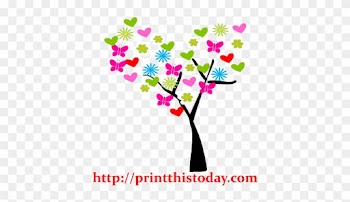 Colorful Floral Tree Clip Art Ycw0ec Clipart - Cute Love Tree Clipart
