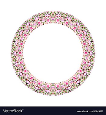 Colorful floral wreath - abstract round design vector image
