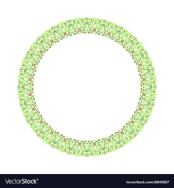 Colorful floral wreath - circular abstract design vector image