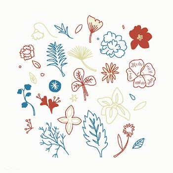 Colorful flower and leaf illustration | Free stock vector - 472069