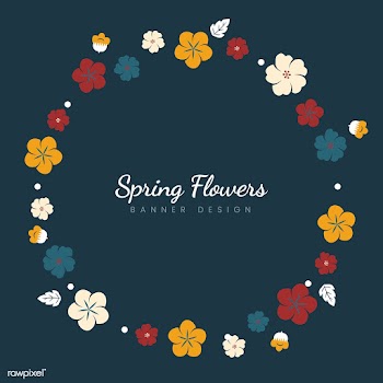 Colorful flower border | Free stock vector - 553112