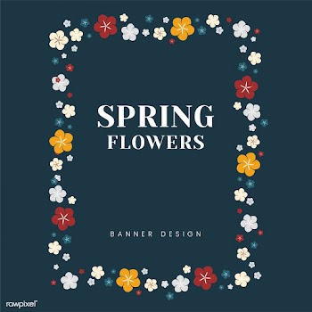 Colorful flower border | Free stock vector - 553116