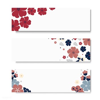 Colorful flower card template set | Free stock vector - 553079