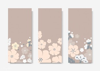 Colorful flower card template set | Free stock vector - 553144
