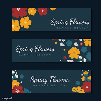 Colorful flower card template set | Free stock vector - 553149