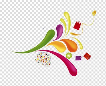 , Colorful flower gift box dot floating material transparent background PNG clipart