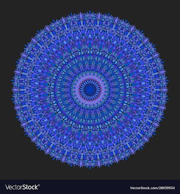 Colorful flower mandala ornament - circular vector image