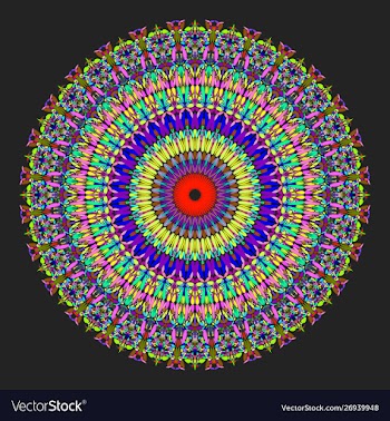 Colorful flower mandala ornament - circular vector image