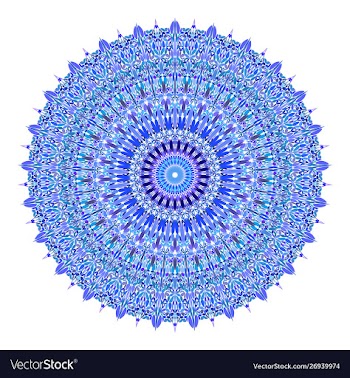Colorful flower mandala ornament - circular vector image