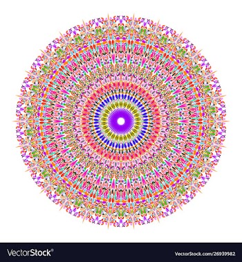 Colorful flower mandala ornament - circular vector image