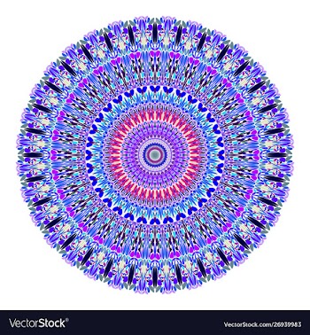 Colorful flower mandala ornament - circular vector image