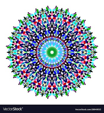 Colorful flower mandala ornament - circular vector image