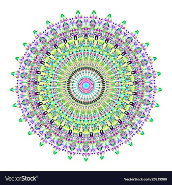 Colorful flower mandala ornament - vecor design vector image