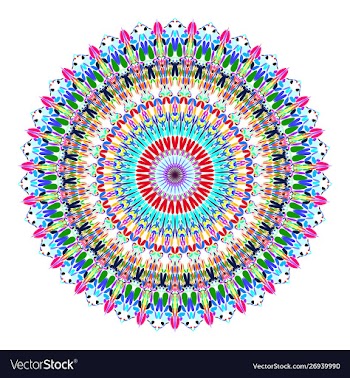 Colorful flower mandala ornament - vecor design vector image
