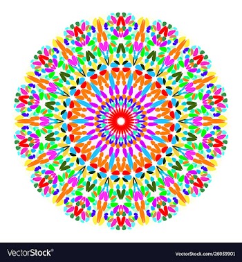 Colorful flower ornament mandala - abstract vector image