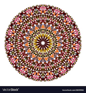 Colorful flower ornament mandala - abstract vector image