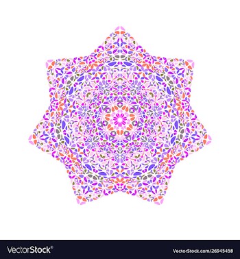 Colorful flower star shape - ornamental element vector image
