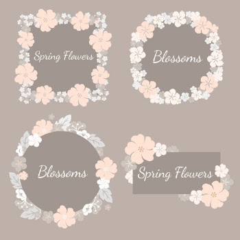 Colorful flowers set