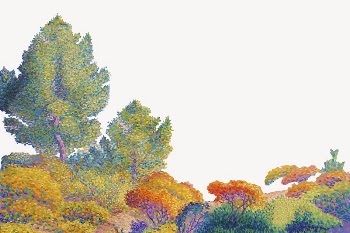 Colorful forest border, Henri-Edmond Cross's | Free PSD Illustration - rawpixel