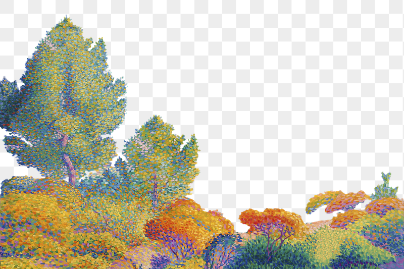 Colorful forest png border, Henri-Edmond | Free PNG Illustration - rawpixel