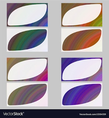 Colorful fractal art business card design set vector image