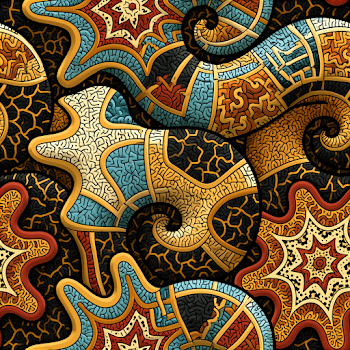 Colorful Fractal Fibration Pattern