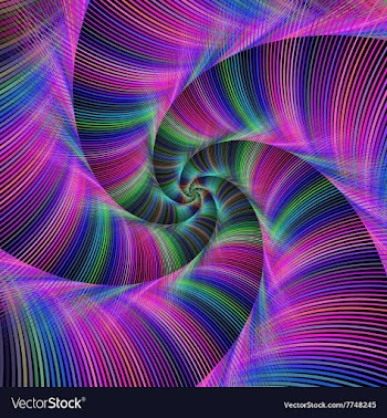 Colorful fractal spiral tentacles vector image