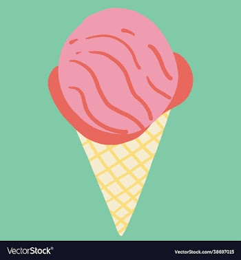 colorful freehand drawing a cone icecream
