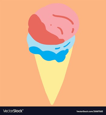 colorful freehand drawing a cone icecream